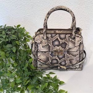 NWOT TORY BURCH ELISE DOME DOUBLE ZIP SNAKE EMBOSSED SATCHEL CROSSBODY